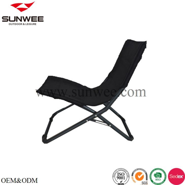 Camping reclining lounge chair with mesh